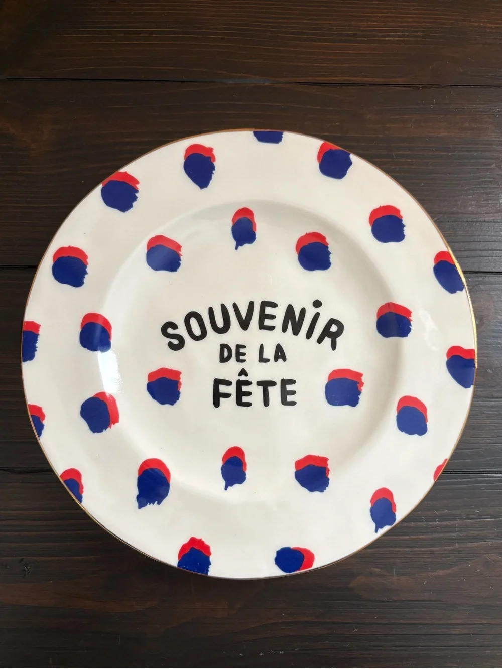Clare V Souvenir de la Fête 8.5” plate NWT